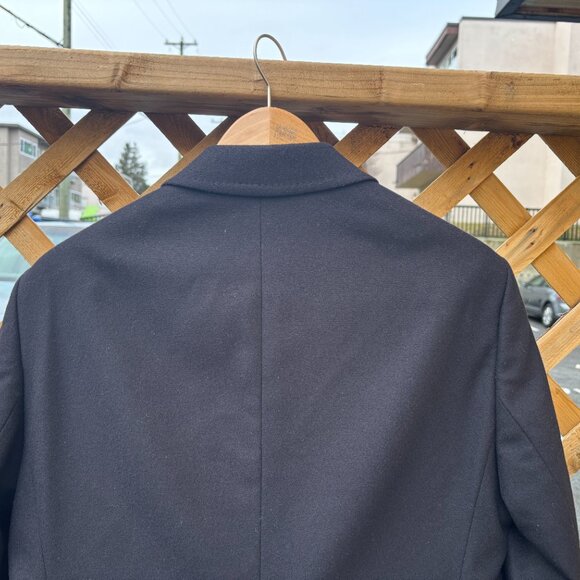 $995 Hugo Boss Navy Wool Cashmere Overcoat/ Top Coat- 40 Medium - Picture 15 of 15